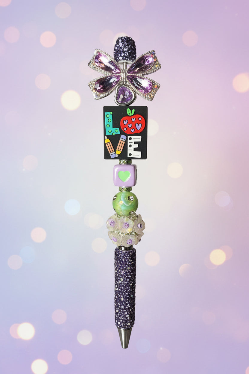 Love/Teacher Beaded Pen