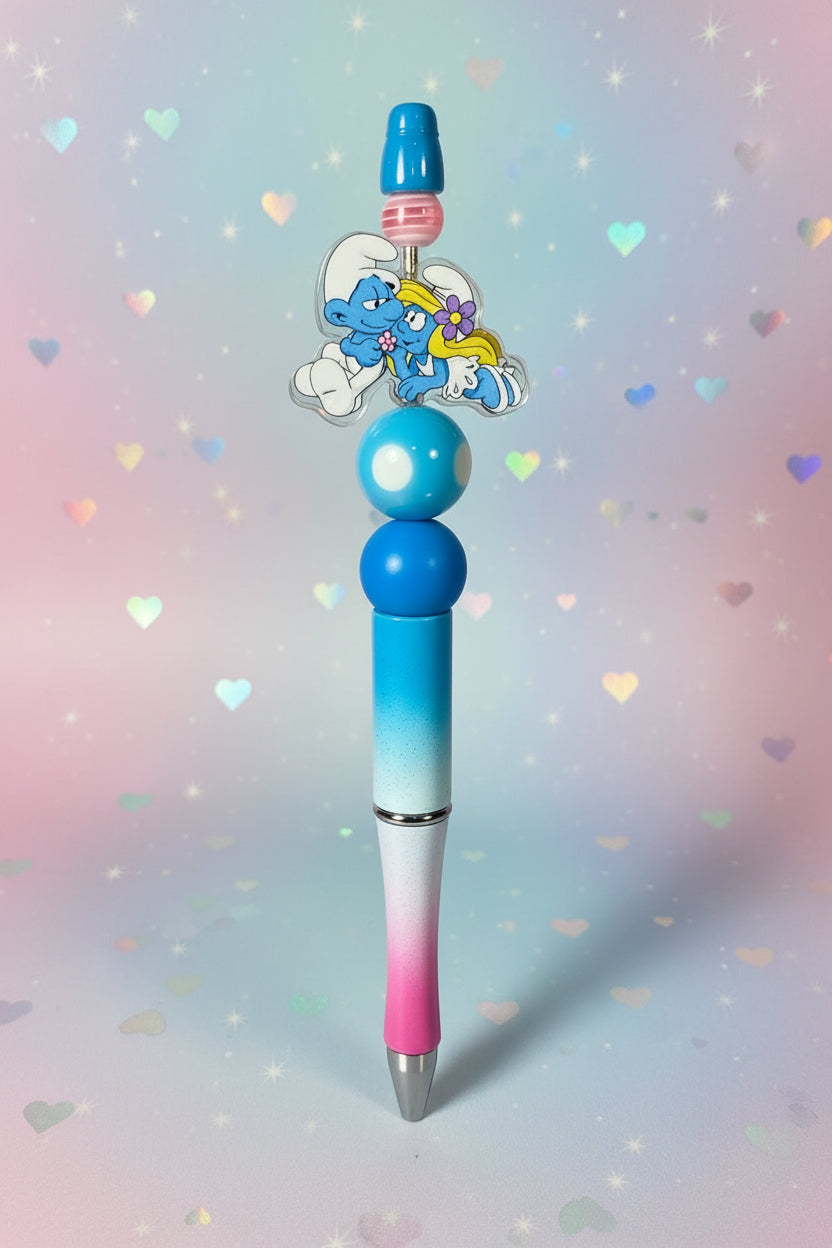Smurf Beaded Pen