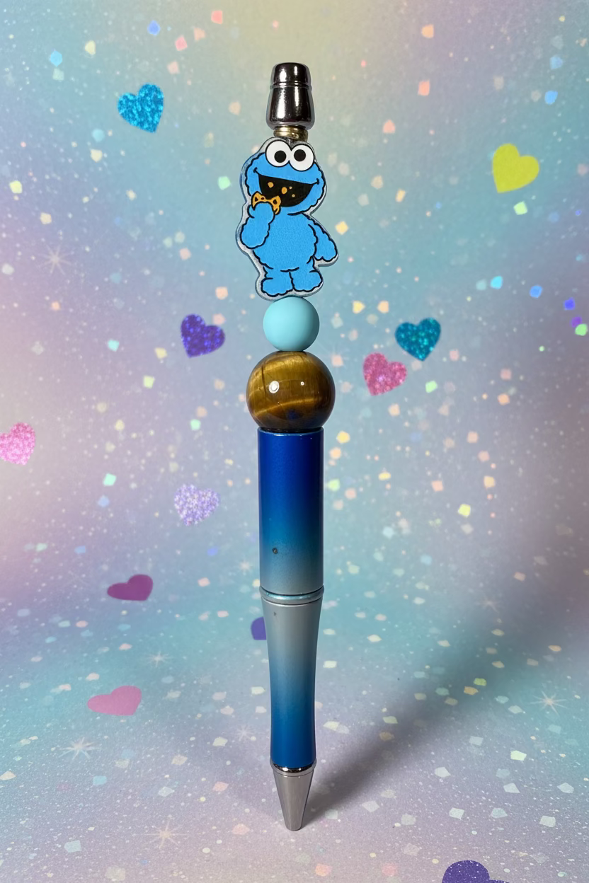 Cookie Monster Beaded Pen