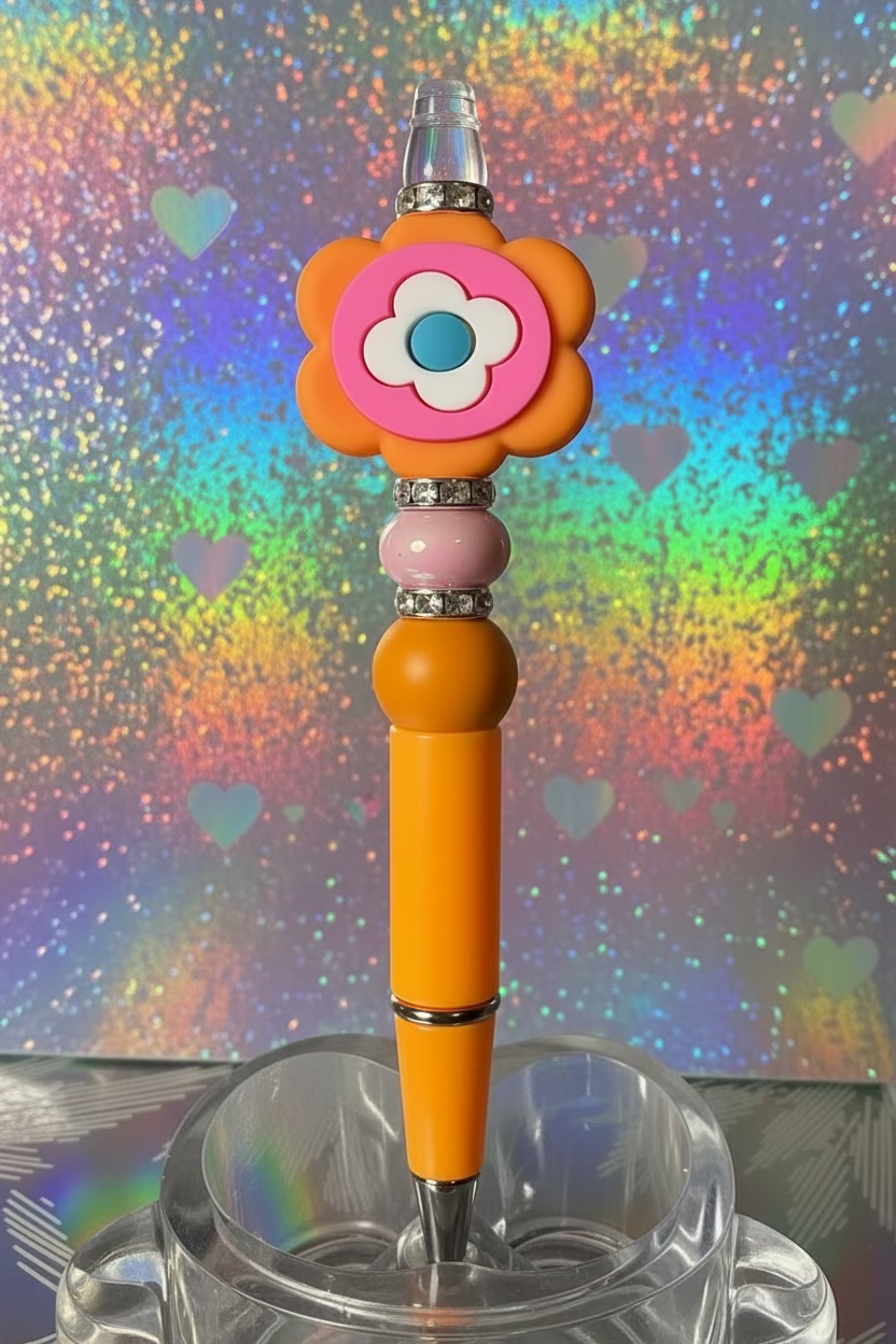 Groovy Flower Beaded Pen