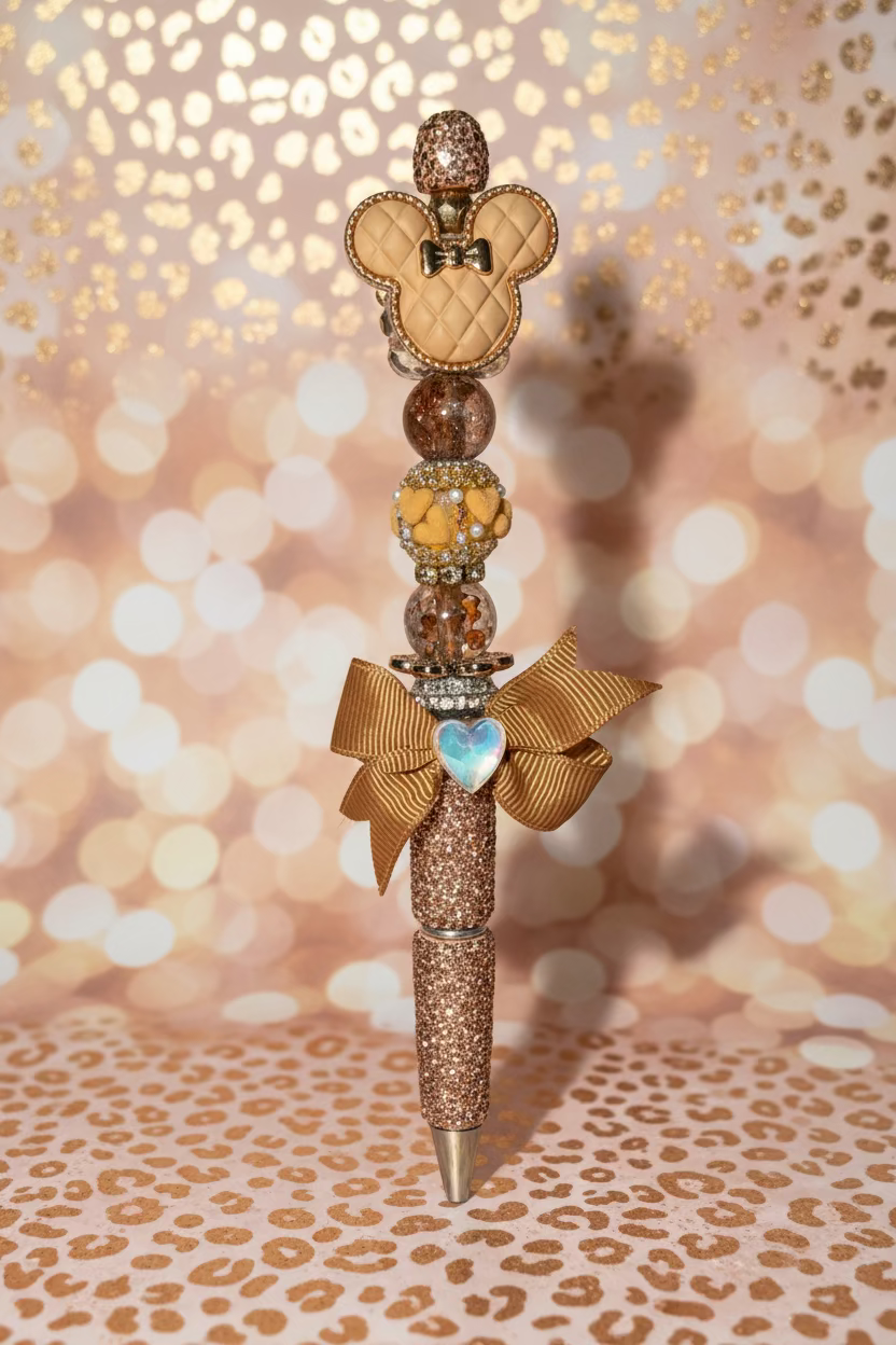 Mickey/Minnie  Head Glam Beaded Pen