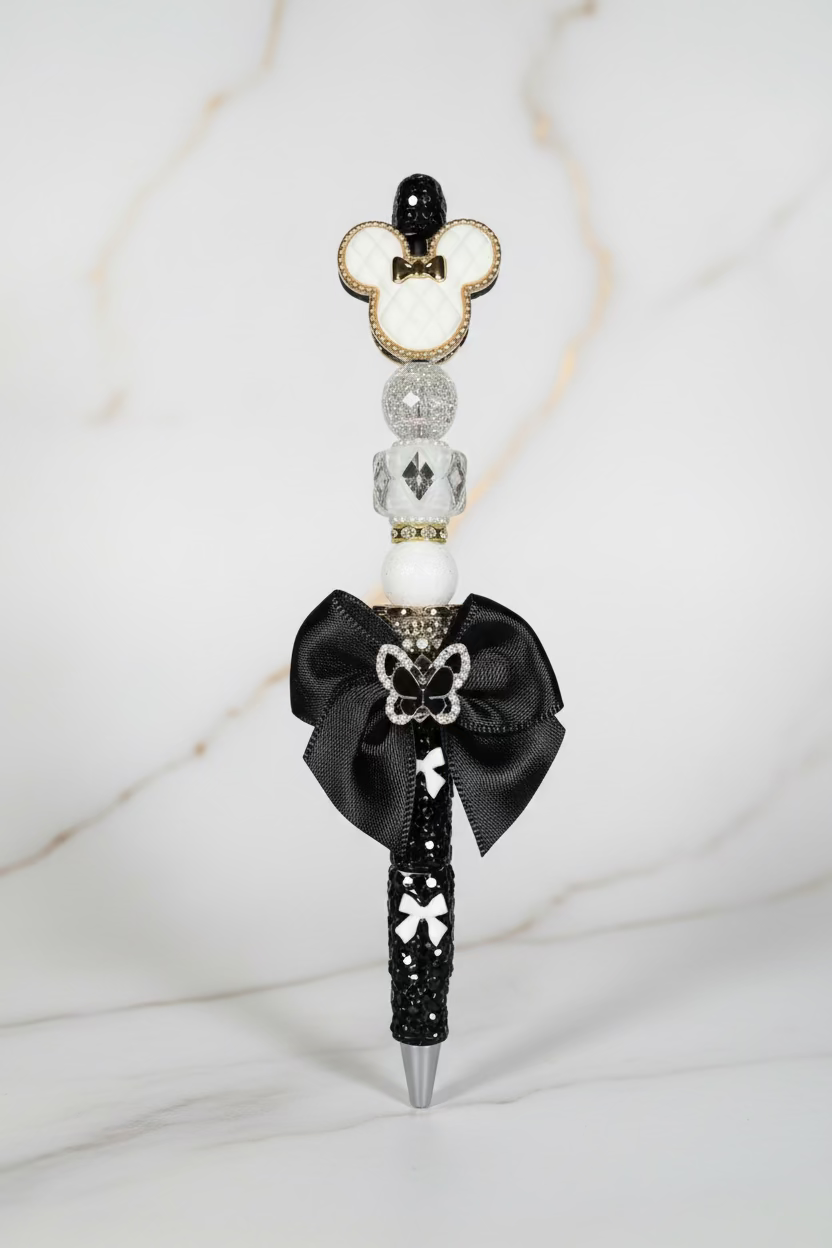 Mickey/Minnie  Head Glam Beaded Pen
