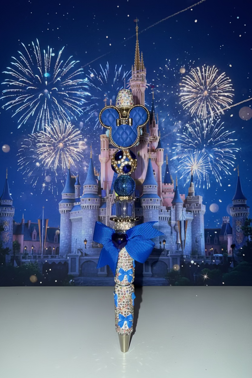 Mickey/Minnie  Head Glam Beaded Pen
