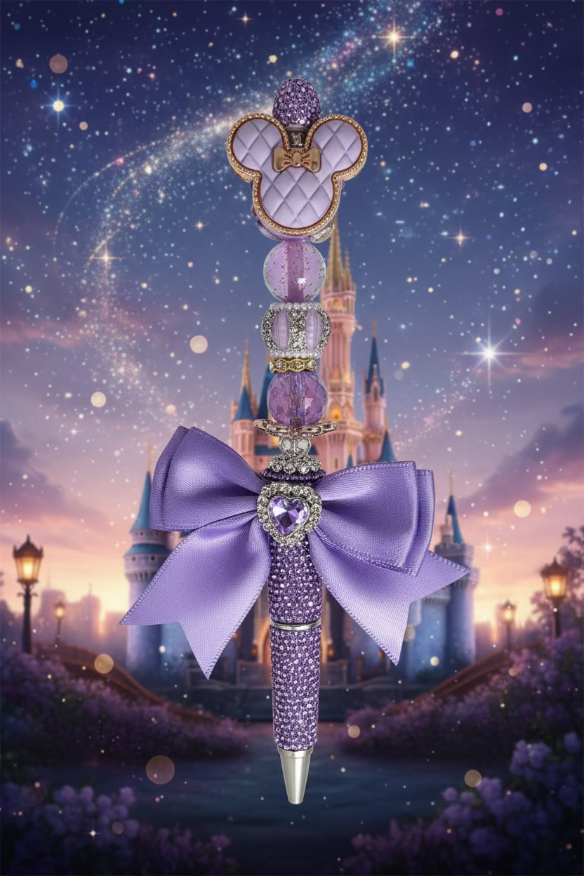 Mickey/Minnie  Head Glam Beaded Pen